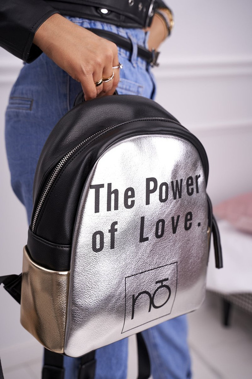 Classic Women's Backpack Nobo Black Silver NBAG-I1990-CM20