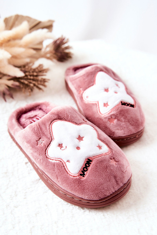 Children's Padded Slippers Stars Dark Pink Nelli