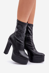 High Heel And Platform Boots Black Tennira