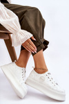 Sneakersy Buty Sportowe Damskie Białe GOE JJ2N4126