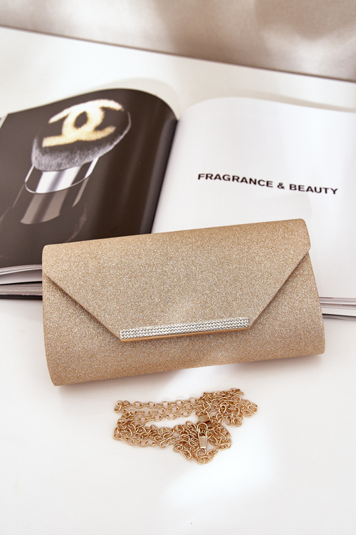 Elegant Clutch Bag With Glitter Gold Remiala