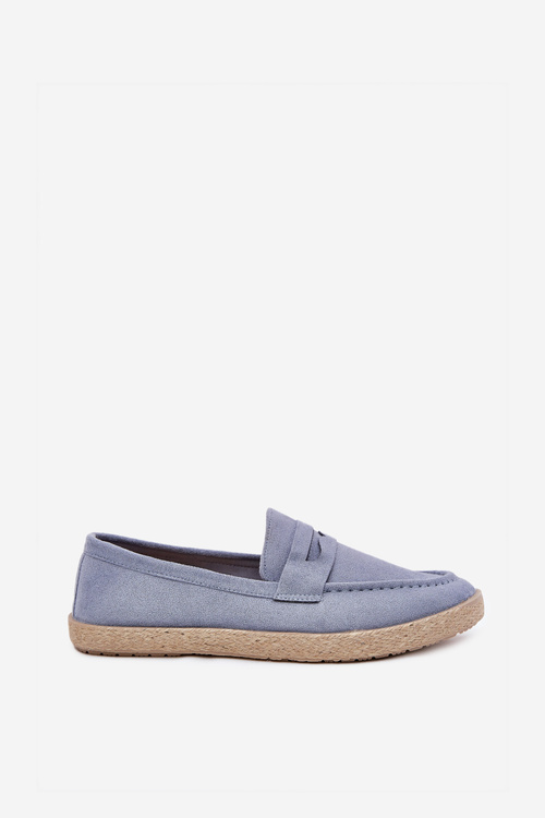 Men's Moccasins With Weave Blue Fiamar