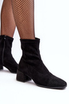 Women's Low Heel Boots with Embellishment Black Vissias
