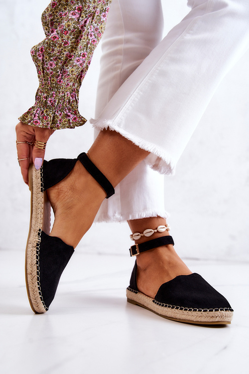 Women's Espadrilles With Buckle Black Bonetti