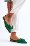 Women's Slip-On Ballerinas With Bow Green Nadine