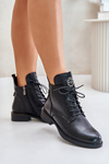 Warm Boots On Flat Heel With Ornament Black Leonise