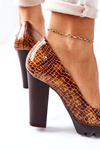 Women's Pumps On A Block Heel Maciejka 02629-05 Ginger