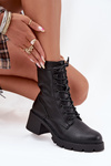 Women's workery boots on block Vinceza 89136 black