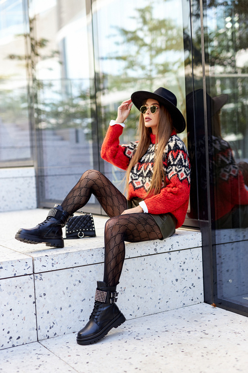 Women's Worker Boots With Studs Eveis