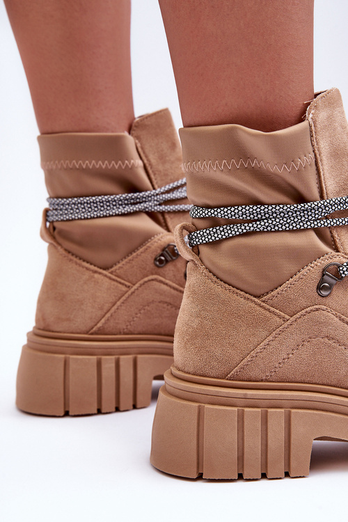 Women's Boots Suede Lace-Up Dark Beige Acorn