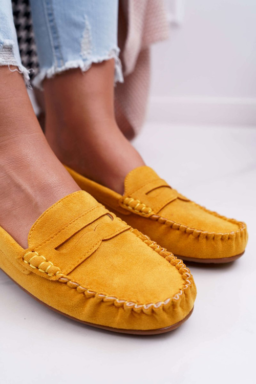 Women's Mokassins Yellow Suede Bolero