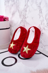 Children's Christmas Slippers With Star Red Let It Snow