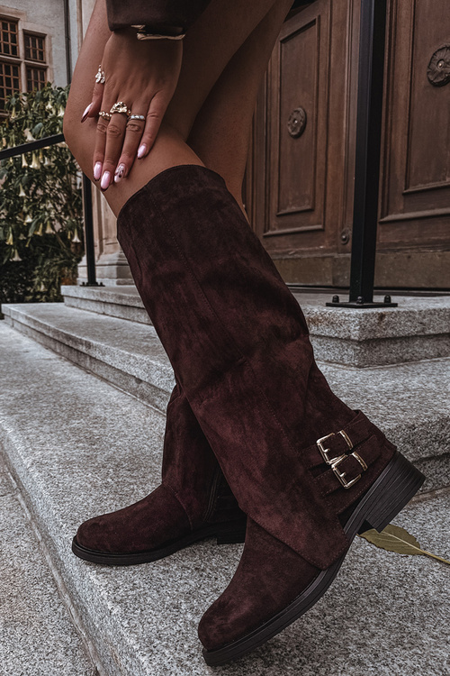 Insulated Women's Boots with Buckles Chocolate Umbria