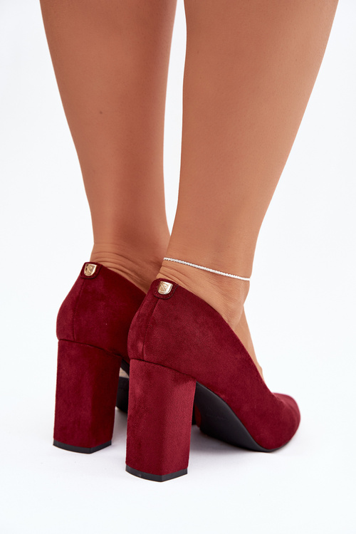 Suede Pumps on Block Heel Sergio Leone PB216 Brodowe