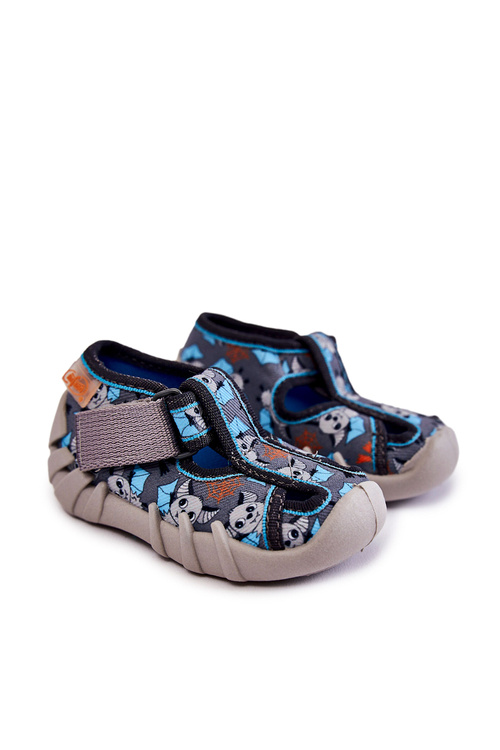 Slippers Befado Velcro 190P104 Blue-Grey