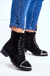 Women's Boots Lu Boo Black Suede Workers with Steel Frame Jacksy