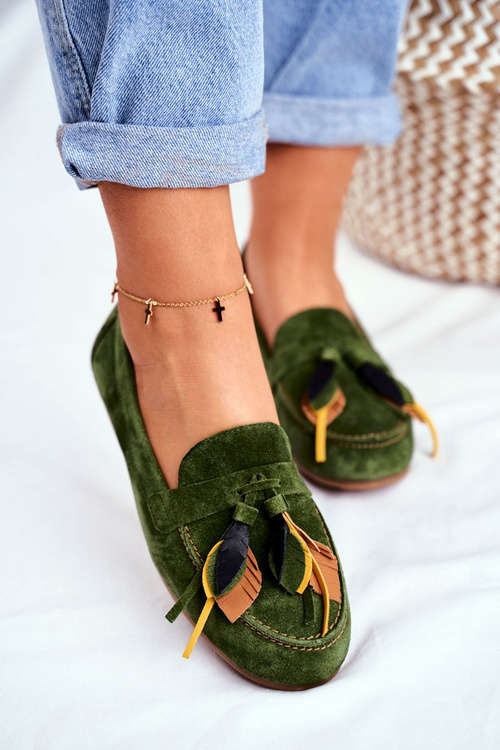 Women's Loafers Maciejka Leather Green 04494-09/00-5