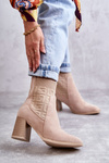 Women's Suede Boots With a Sock Beige Montes