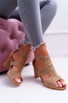 Lu Boo Beige Suede Stiletto Sandals