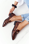 Eleganckie Damskie Mokasyny S.Barski Leopard