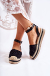 Women's Espadrilles Sandals On The Platform Black Susane
