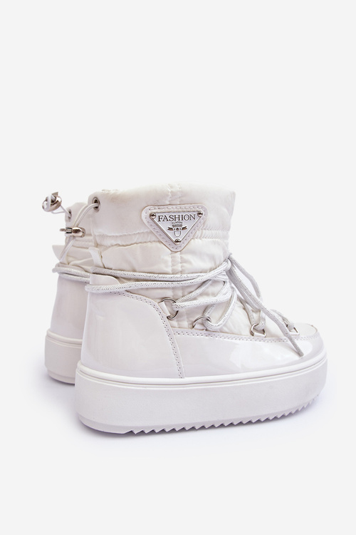 Children's Snow Boots Lined Lace-up White Colina