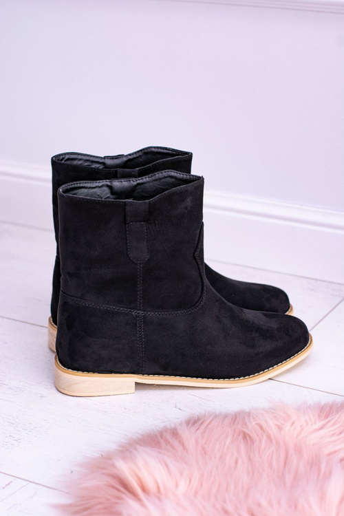 Lu Boo Black Trinity Slip-on Ankle Booties