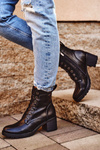 Women's Boots On High Heels Black Fiber
