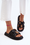 Women's Foam Flip-Flops with Decorations Black Cambrina