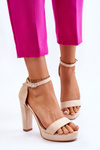 Suede Sandals On Heel Beige Spectacular 