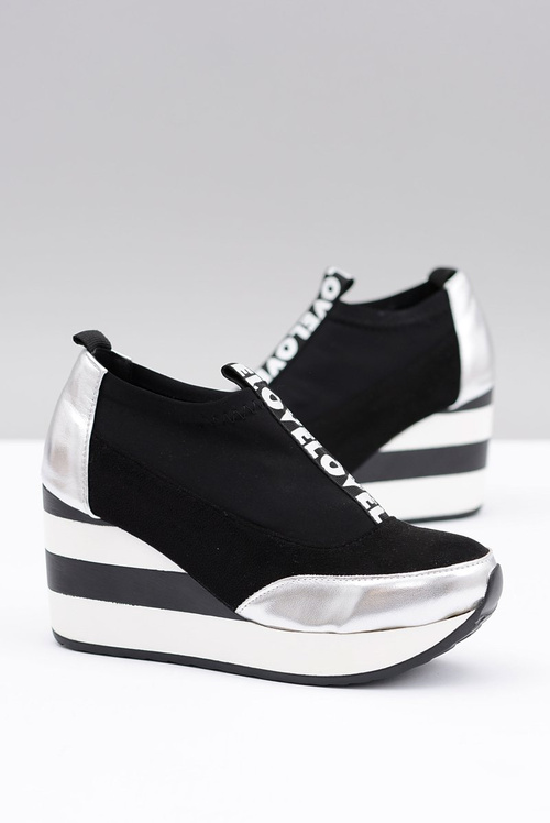 Lu Boo Black Platform Anchor Sneakers Love Mitta