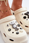 Women's Lightweight Foam Slides on Chunky Sole White Matirra