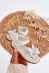 Children's Sandals With Bow Velcro Fastening White Wistala