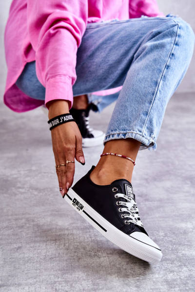 Women's leather Sneakers Big Star KK274096 Black