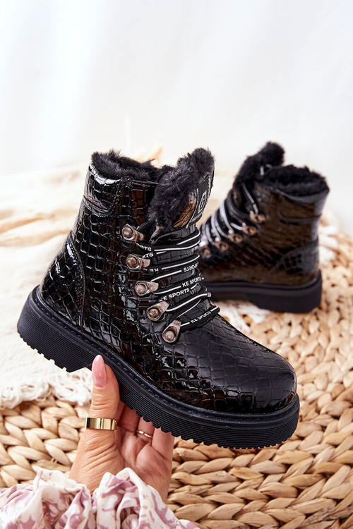 Children's fleece-lined boots Black Doreen