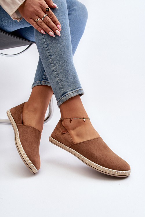 Women's Suede Espadrilles Brown Vulcano