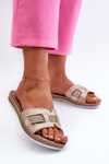 Comfortable Shiny Women's Slippers Inblu BA000050 Gold