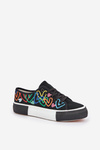 Ladies Sneakers Hearts Black Fonirea