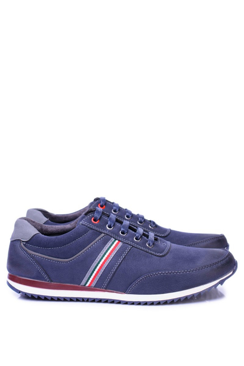 Men's Sporty Navy Blue Casual Henry Half Boots