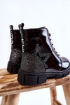 Children's Boots Lacquered With a Zipper White Yukko