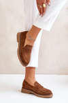 Classic Women's Moccasins Made Of Eco Suede Brown Belania