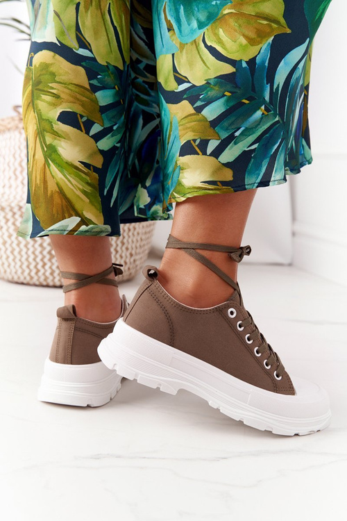 Women's Sneakers On The Platform Brown Travel Time