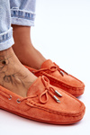 Women's Suede Moccasins Orange Si Passione