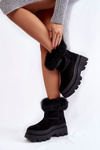 Women's Suede Snow Boots Black Ann