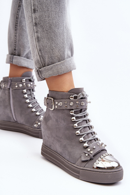 Women's Insulated Wedge Boots With Jets Suede Black Lu Boo