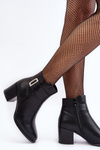 Women's Heeled Boots With Ornament Black Janeya