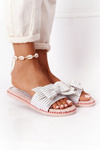 Rubber Slippers With A Bow White Gabriell