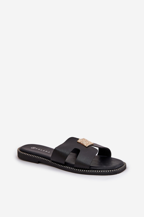 Flat Sandals With Cutouts And Decoration Black Bohalis