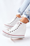 Leather Wedge Sneakers Cross Jeans II2R4024 White
