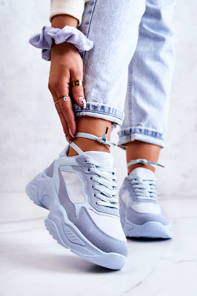 Buty Sportowe Sneakersy Damskie Niebieskie Bacaris